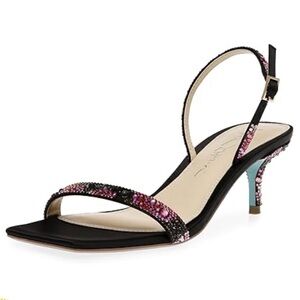 Betsey Johnson Kitten Heel Slingback Evening Sandal Size 7.5